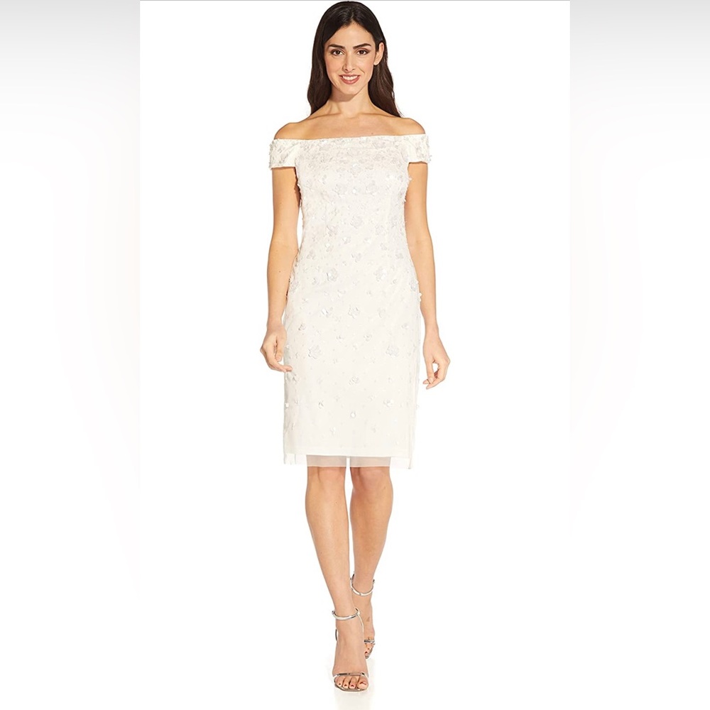 Adrianna Pappel beaded petal dress